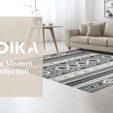 Ultra Soft Area Rug, Non Slip, Stain Resistant, Washable Area Rugs for Living Room, Bedroom, Dynamic Medallion Inspired Gray Design(Gray)