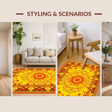 Ultra Soft Area Rug, Non Slip, Stain Resistant, Washable Area Rugs for Living Room, Bedroom, Lively Ecliptic Color Fusion(Gold)