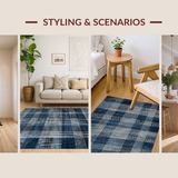 Artful Symmetrical Plaid Arrangement(Blue)