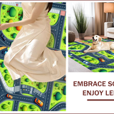 Ultra Soft Area Rug, Non Slip, Stain Resistant, Washable Area Rugs for Living Room, Bedroom, Colorful City Life Kids Playroom Educational Rug(Green)