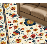 Ultra Soft Area Rug, Non Slip, Stain Resistant, Washable Area Rugs for Living Room, Bedroom, Floral Medallion Vintage(Beige)