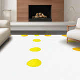 Ultra Soft Area Rug, Non Slip, Stain Resistant, Washable Area Rugs for Living Room, Bedroom, Artistic Colorful Graphic Elements(White)
