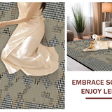 Ultra Soft Area Rug, Non Slip, Stain Resistant, Washable Area Rugs for Living Room, Bedroom, Sophisticated Geometric Contrast Theme(Gray)
