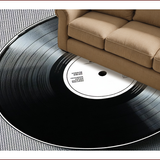 Ultra Soft Area Rug, Non Slip, Stain Resistant, Washable Area Rugs for Living Room, Bedroom, vinyl record music rug(Black)