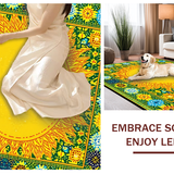Ultra Soft Area Rug, Non Slip, Stain Resistant, Washable Area Rugs for Living Room, Bedroom, Sunny Colorful Kaleidoscopic Design(Yellow)