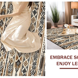 Ultra Soft Area Rug, Non Slip, Stain Resistant, Washable Area Rugs for Living Room, Bedroom, Rustic Ogee Patterned Elegance(Brown)