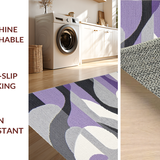 Ultra Soft Area Rug, Non Slip, Stain Resistant, Washable Area Rugs for Living Room, Bedroom, Abstract Grey Purple Elegance(Purple)