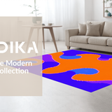 Ultra Soft Area Rug, Non Slip, Stain Resistant, Washable Area Rugs for Living Room, Bedroom, Vivid Retro Wavy Aesthetic(Orange)