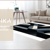 Ultra Soft Area Rug, Non Slip, Stain Resistant, Washable Area Rugs for Living Room, Bedroom, Shaggy Black Kids Playroom Durable Soft Carpet(Black)
