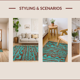 Rustic Cozy Turquoise Patterned Delight(Blue)