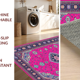 Ultra Soft Area Rug, Non Slip, Stain Resistant, Washable Area Rugs for Living Room, Bedroom, Sophisticated Minimalist Linear Arrangement(Pink)