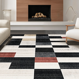 Ultra Soft Area Rug, Non Slip, Stain Resistant, Washable Area Rugs for Living Room, Bedroom, Modern Monochrome Diamond Pattern(Gray)