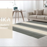 Ultra Soft Area Rug, Non Slip, Stain Resistant, Washable Area Rugs for Living Room, Bedroom, Elegant Striped Monochrome Aesthetic(Beige)