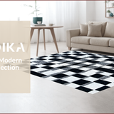 Ultra Soft Area Rug, Non Slip, Stain Resistant, Washable Area Rugs for Living Room, Bedroom, Modern Geometric Nursery Soft Shag Carpet(Black)