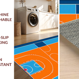 Ultra Soft Area Rug, Non Slip, Stain Resistant, Washable Area Rugs for Living Room, Bedroom, Striking Abstract Court Graphics(Orange)