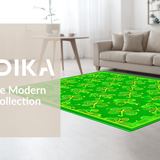 Ultra Soft Area Rug, Non Slip, Stain Resistant, Washable Area Rugs for Living Room, Bedroom, Rustic Textured Lucky Leaf Design(Green)