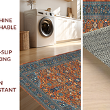 Ultra Soft Area Rug, Non Slip, Stain Resistant, Washable Area Rugs for Living Room, Bedroom, Timeless Blue and Brown Harmony(Brown)
