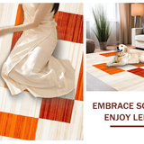 Ultra Soft Area Rug, Non Slip, Stain Resistant, Washable Area Rugs for Living Room, Bedroom, Striking Organic Patterned Visual(Orange)