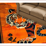Ultra Soft Area Rug, Non Slip, Stain Resistant, Washable Area Rugs for Living Room, Bedroom, Vibrant Ethnic Animal Print Charm(Orange)