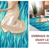 Ultra Soft Area Rug, Non Slip, Stain Resistant, Washable Area Rugs for Living Room, Bedroom, Serene Blue Aquatic Elegance(Blue)