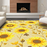 Ultra Soft Area Rug, Non Slip, Stain Resistant, Washable Area Rugs for Living Room, Bedroom, Rustic Yellow Floral Ensemble(Yellow)