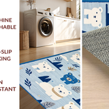 Ultra Soft Area Rug, Non Slip, Stain Resistant, Washable Area Rugs for Living Room, Bedroom, Tender Blue Toned Design(Blue)