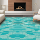 Contemporary Teal Geometric Motif(Blue)