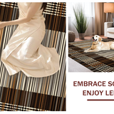 Ultra Soft Area Rug, Non Slip, Stain Resistant, Washable Area Rugs for Living Room, Bedroom, Contemporary Earthy Striped Elegance(Brown)