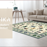 Ultra Soft Area Rug, Non Slip, Stain Resistant, Washable Area Rugs for Living Room, Bedroom, Artistic Insect Motif Soft Texture(Beige)