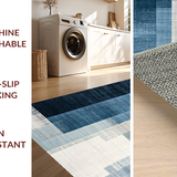 Ultra Soft Area Rug, Non Slip, Stain Resistant, Washable Area Rugs for Living Room, Bedroom, Modern Ombre Stripe Patterned Carpet(Blue)