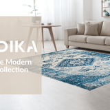 Contemporary Blue Gray Medallion Style(Blue)