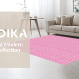 Ultra Soft Area Rug, Non Slip, Stain Resistant, Washable Area Rugs for Living Room, Bedroom, Rustic Minimalist Ogee Print(Pink)