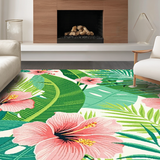 Ultra Soft Area Rug, Non Slip, Stain Resistant, Washable Area Rugs for Living Room, Bedroom, Serene Botanical Dreamscape Style(Pink)