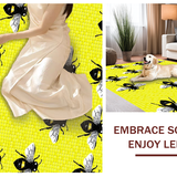 Ultra Soft Area Rug, Non Slip, Stain Resistant, Washable Area Rugs for Living Room, Bedroom, Playful Hexagonal Mosaic Style(Yellow)