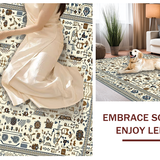 Ultra Soft Area Rug, Non Slip, Stain Resistant, Washable Area Rugs for Living Room, Bedroom, Transitional Cozy Animal Patterns(Beige)