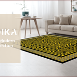 Ultra Soft Area Rug, Non Slip, Stain Resistant, Washable Area Rugs for Living Room, Bedroom, Greek Key Shower Curtain Modern Home Decor(Black)