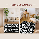 Ultra Soft Area Rug, Non Slip, Stain Resistant, Washable Area Rugs for Living Room, Bedroom, Casual Humorous Gothic Aesthetic(White)