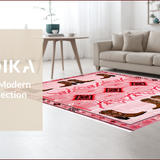 Ultra Soft Area Rug, Non Slip, Stain Resistant, Washable Area Rugs for Living Room, Bedroom, Soft Absorbent Pink Bedroom Accent Mat(Pink)