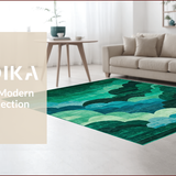 Ultra Soft Area Rug, Non Slip, Stain Resistant, Washable Area Rugs for Living Room, Bedroom, Charming Earthy Toned Patterned Mat(Green)