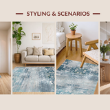 Elegant Distressed Geometric Texture(Blue)