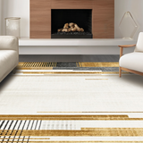 Ultra Soft Area Rug, Non Slip, Stain Resistant, Washable Area Rugs for Living Room, Bedroom, Refined Abstract Tiled Motif(Gold)