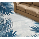 Ultra Soft Area Rug, Non Slip, Stain Resistant, Washable Area Rugs for Living Room, Bedroom, Coastal Nautical Floral Essence(Blue)