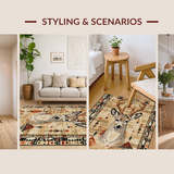 Ultra Soft Area Rug, Non Slip, Stain Resistant, Washable Area Rugs for Living Room, Bedroom, Vibrant Natural Palette Animal Print(Beige)