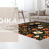 Elegant Cat and Floral Fusion(Black)