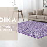 Ultra Soft Area Rug, Non Slip, Stain Resistant, Washable Area Rugs for Living Room, Bedroom, Elegant Symmetrical Design Appeal(Purple)