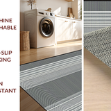 Ultra Soft Area Rug, Non Slip, Stain Resistant, Washable Area Rugs for Living Room, Bedroom, Chic Minimalist Striped Aesthetic(Gray)