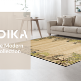 Ultra Soft Area Rug, Non Slip, Stain Resistant, Washable Area Rugs for Living Room, Bedroom, Rustic Safari Animal Imagery(Beige)