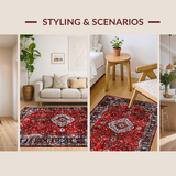 Elegant Transitional Floral Motif(Red)