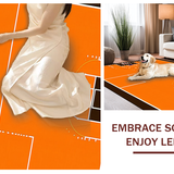 Ultra Soft Area Rug, Non Slip, Stain Resistant, Washable Area Rugs for Living Room, Bedroom, Bold Orange and Brown Geometry(Orange)