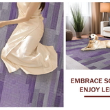 Ultra Soft Area Rug, Non Slip, Stain Resistant, Washable Area Rugs for Living Room, Bedroom, Chic Transitional Geometric Fusion(Purple)